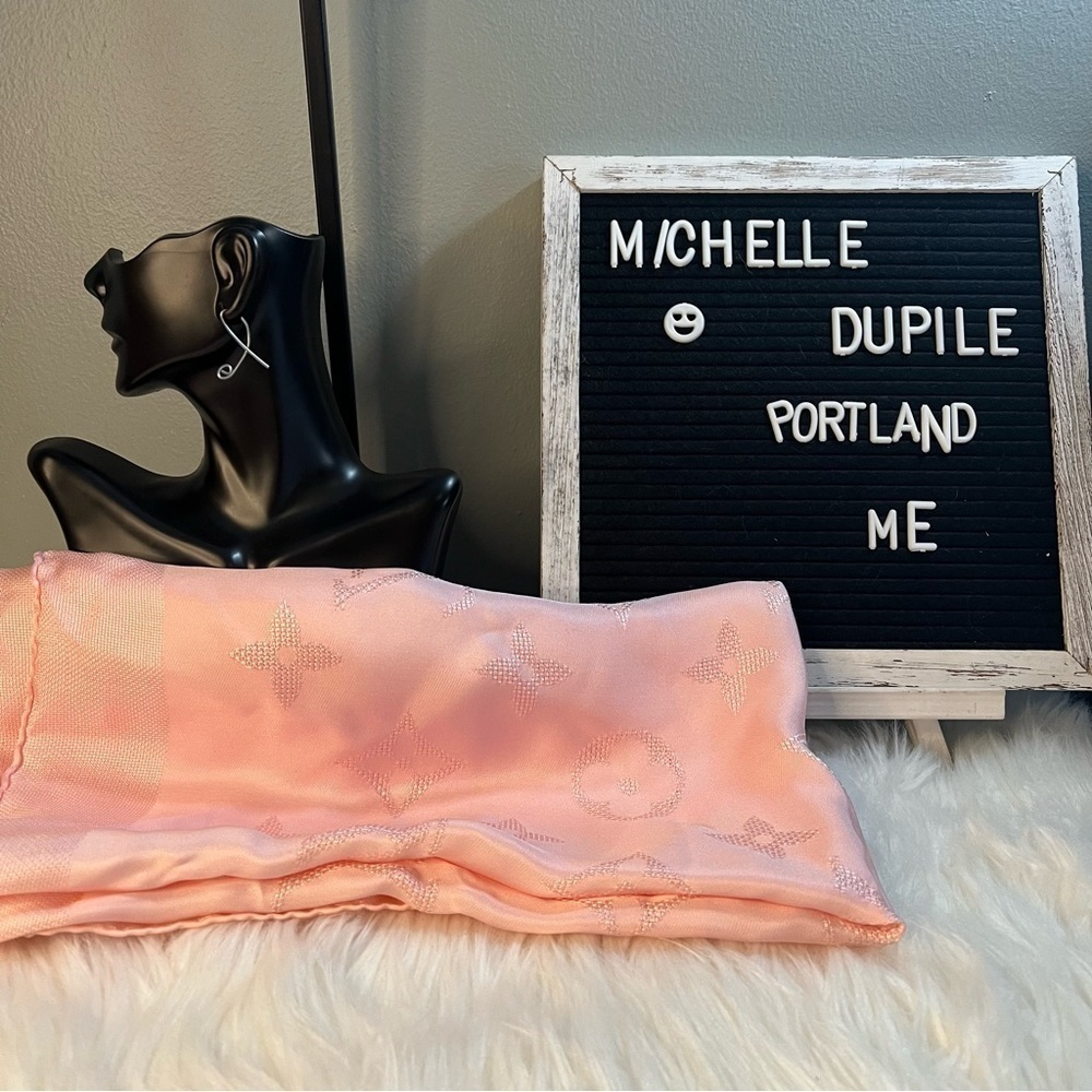 LOUIS vuitton pink silk scarf